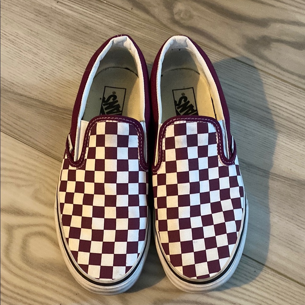 Vans White and Purple Sneakers Slip-On Canvas
